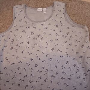 Cherokee Gray and Blue Tank Top with Subtle Pattern